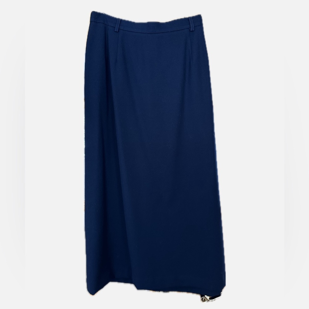 Vintage Talbots Navy Blue Worsted Wool Skirt